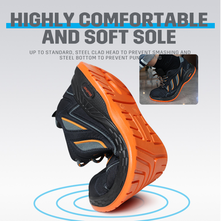 Vaultex Anti-slip Anti-puncture lightweight Breathable Work Sneaker Steel Toe Safety jogger Shoes For Industrial Construction