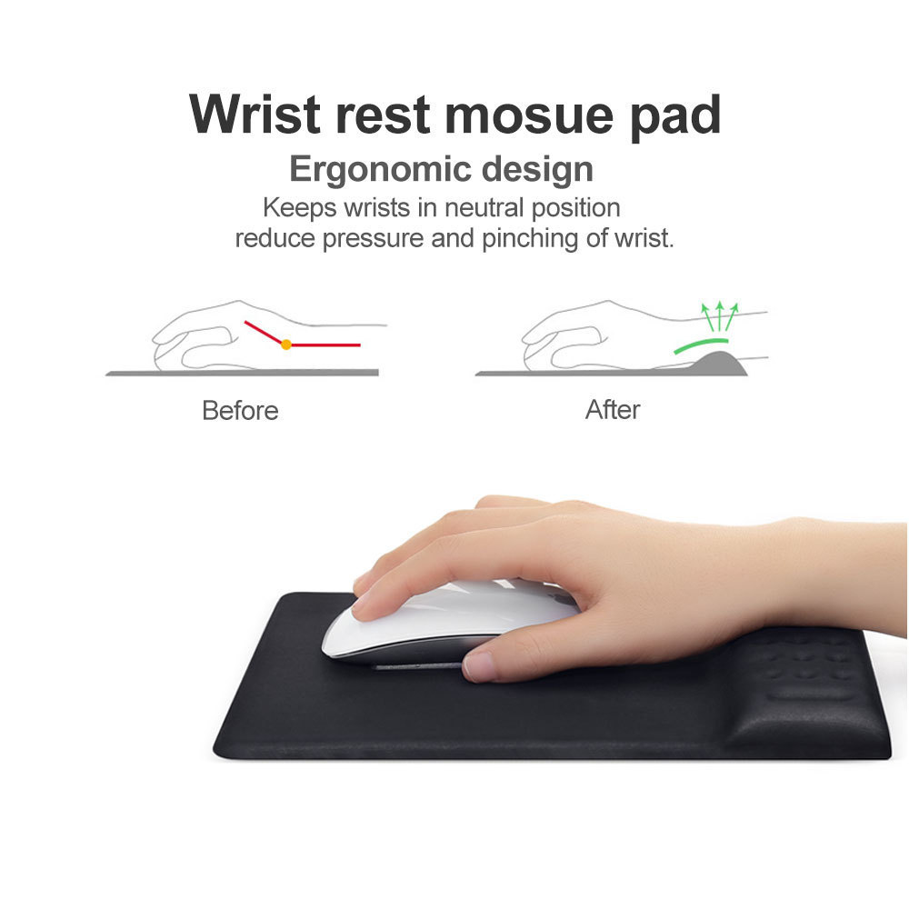 Soft Comfortable Wrist Rest Support Cushion Ergonomic Padded Mouse Pad with Wrist Rest