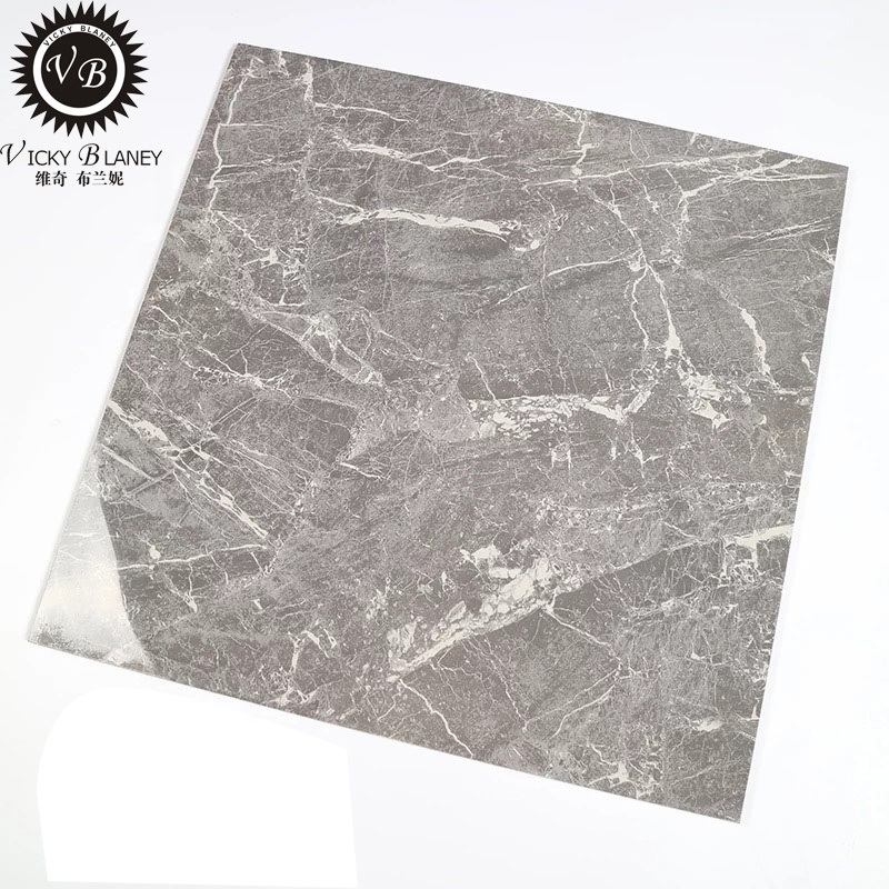 glazed marble polished surface glossy light grey ceramic porcelain vitrified floor tile