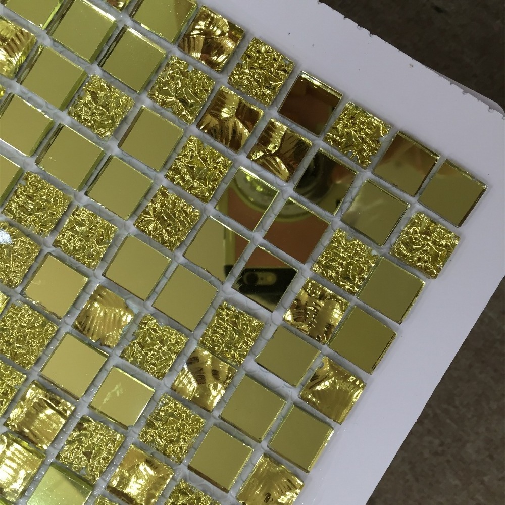 4mm gold mirror crystal mosaic glass tile