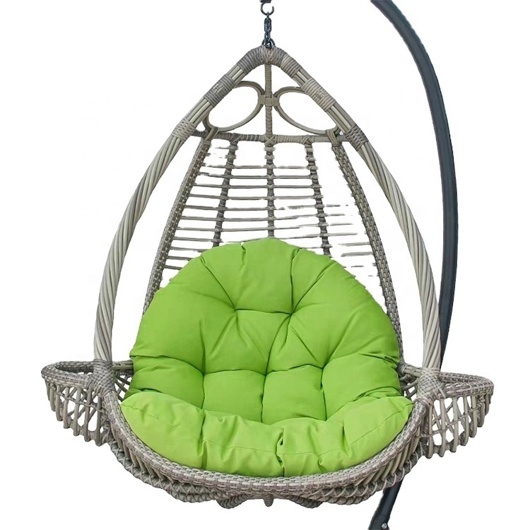 Birds nest shaped rattan swing balcony single seat outdoor hanging chair