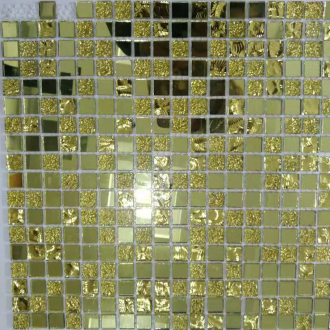 4mm gold mirror crystal mosaic glass tile