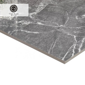 glazed marble polished surface glossy light grey ceramic porcelain vitrified floor tile