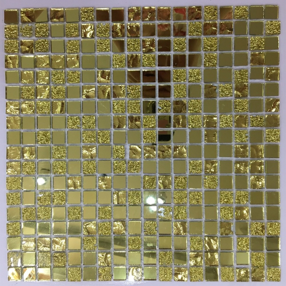 4mm gold mirror crystal mosaic glass tile