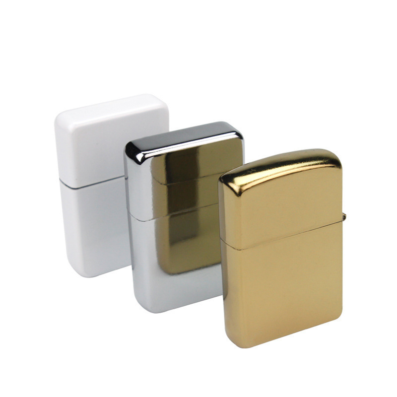 58x40mm Gold/Silver Metal Lighters Sublimation Blank Lighter For Business Gifts