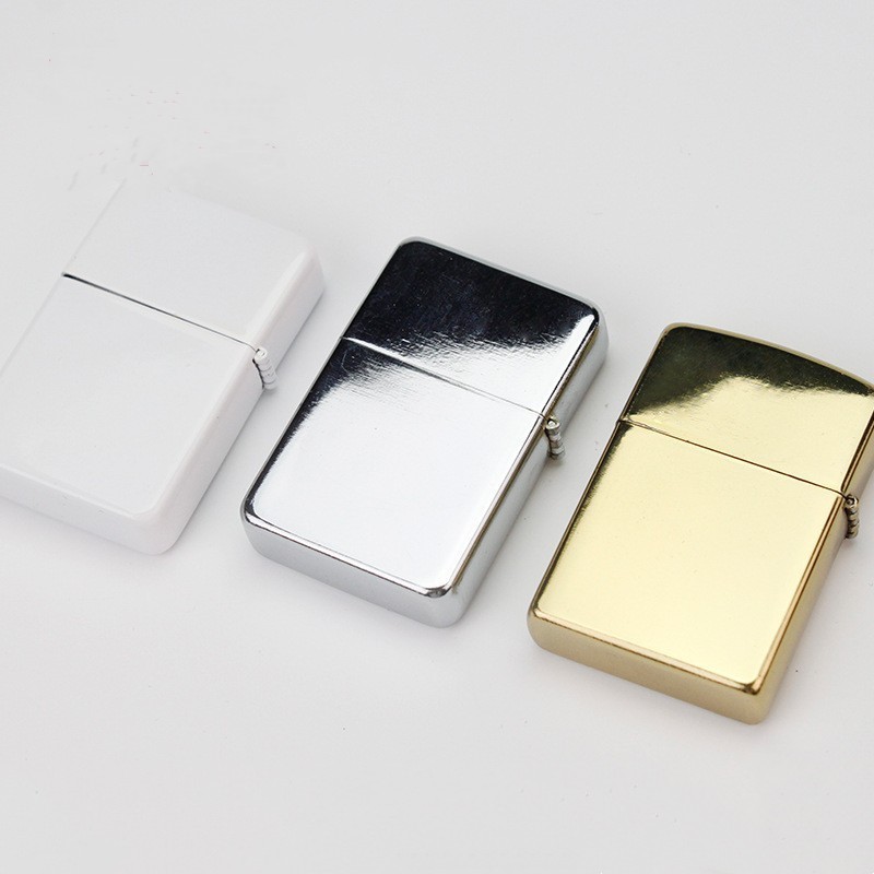 58x40mm Gold/Silver Metal Lighters Sublimation Blank Lighter For Business Gifts