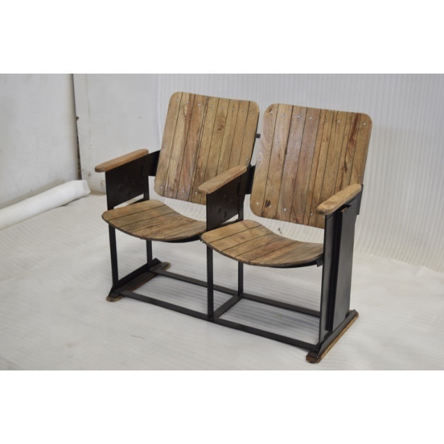 Industrial Vintage Retro Indian Mango Wooden Home Living Room Leisure Commercial Apartment Old Cinema Seating Chairs