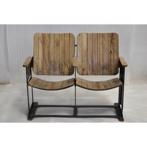 Industrial Vintage Retro Indian Mango Wooden Home Living Room Leisure Commercial Apartment Old Cinema Seating Chairs