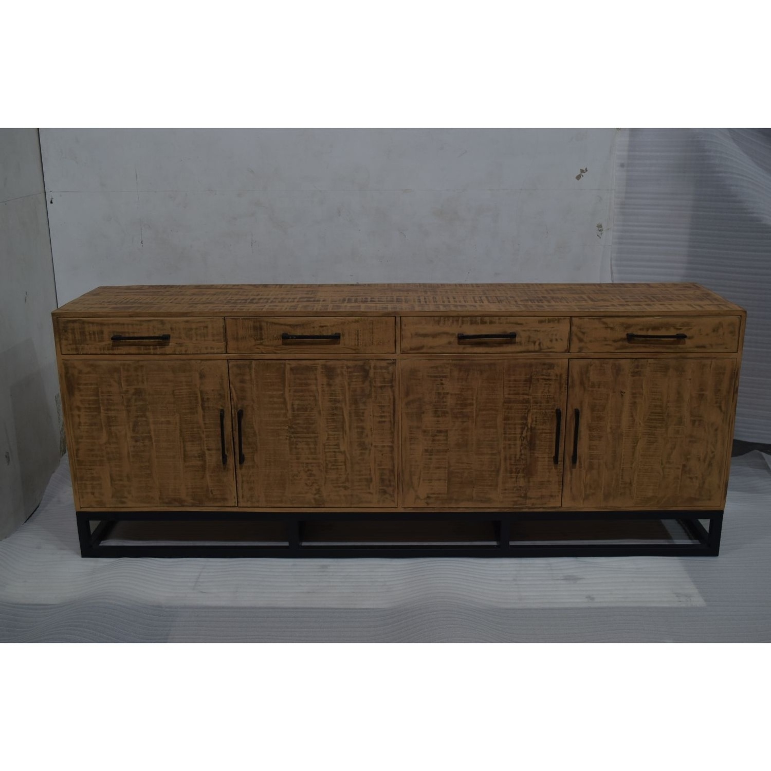 Industrial Style Solid Mango Wood New Finish 3 Door Iron Stand Home Living Room Dining Workshop Office Villa Sideboard