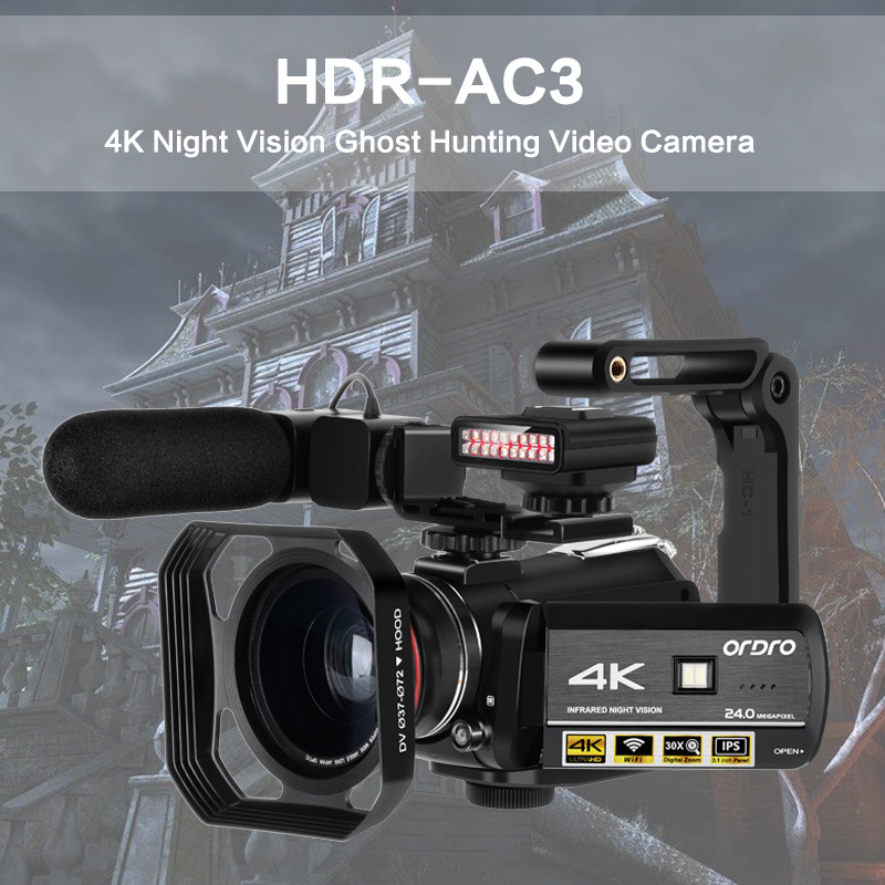 AC3 4K UHD Professional Ghost Hunting IR Light Night Vision WIFI Digital Video Camera