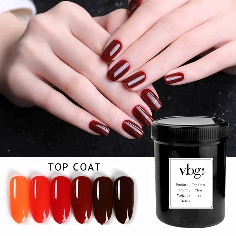 VBG Factory 5kgs Raw Material Gel Nails Top Coat High Quality Bulk Package UV Gel Polish Topcoat