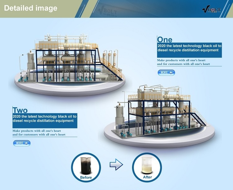 waste engine oil distillation to diesel oil recycling machine