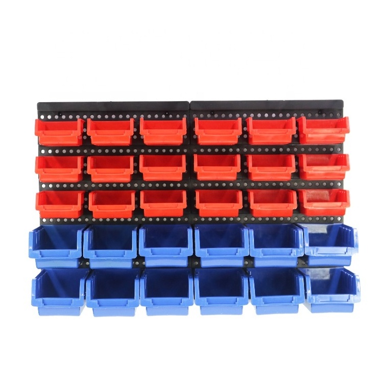 Industrial Warehouse Shelf Wall Mounted Plastic Storage Bin Stackable Combined Plastic Storage Bins