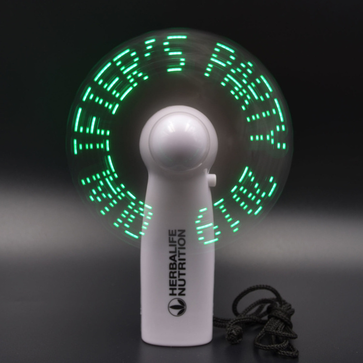 Led Display Handheld Electric Portable Pocket Handy Mini Programmable Led Custom Message Battery Fan