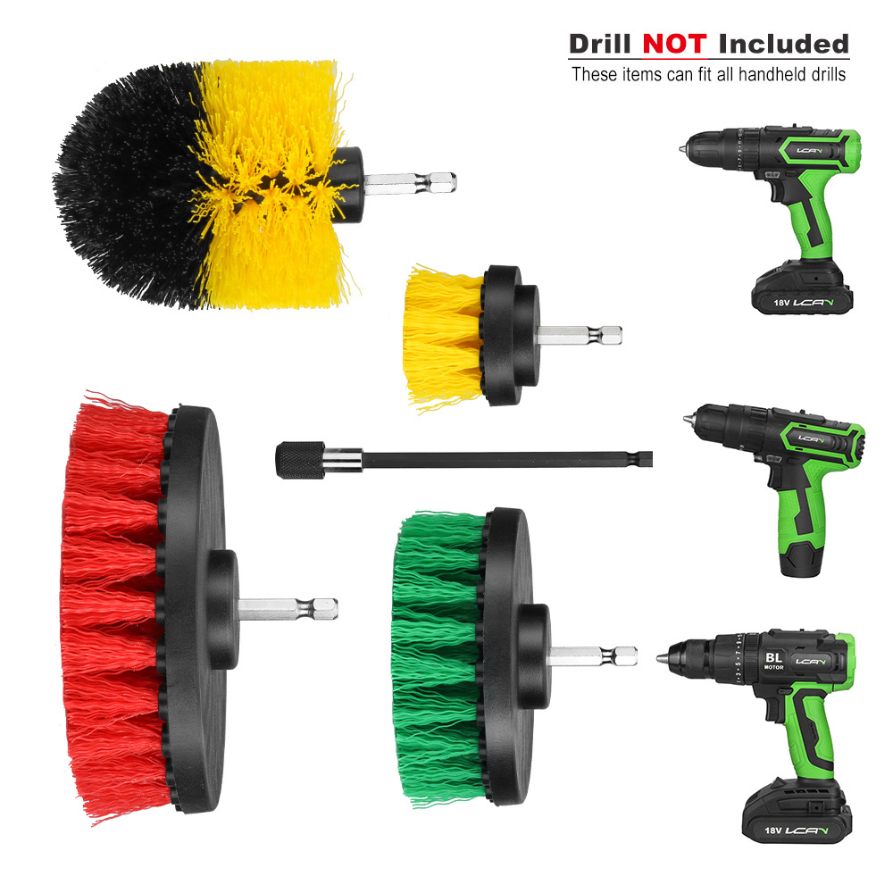 25 PCS Multifunctional Drill Powered Extended Long Attachment Set Car Detailing Brushes Car Wash Brushes Cleaning Kit