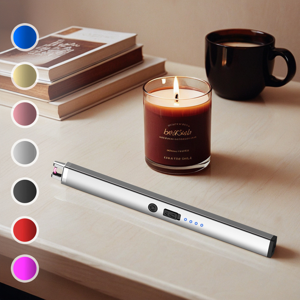 Windproof & Flameless  Electric Candle Lighter Arc Lighters with USB Rechargeable Battery Double Safety Switch