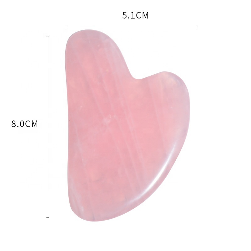 Heart Shaped Gua Sha Guasha Board Pink Rose Quartz Jade Stone Scraping Massage Tool gua sha board