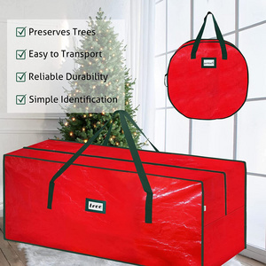 Wholesale Waterproof Foldable Christmas Tree Wreath ornament Storage Bag Xmas Decorations Storage Zippered Cover Bag