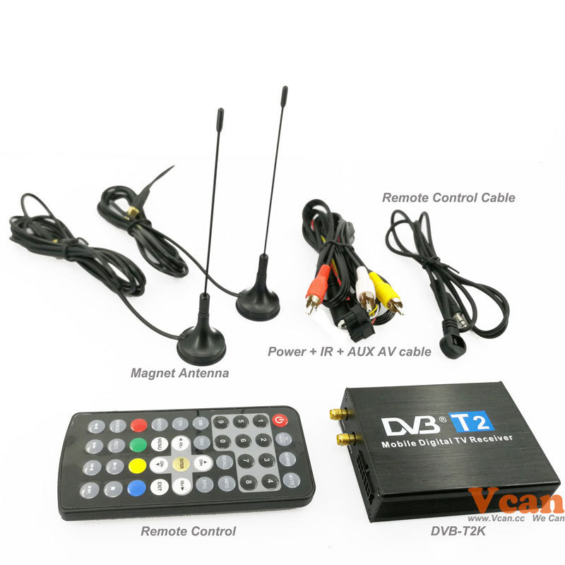 Cheap Car DVB-T2 DVB-T USB High Speed HD SD TV receiver 2 magnet  Antenna tuner automobile DVBT diversity TDT STB h264 DVB-T2K