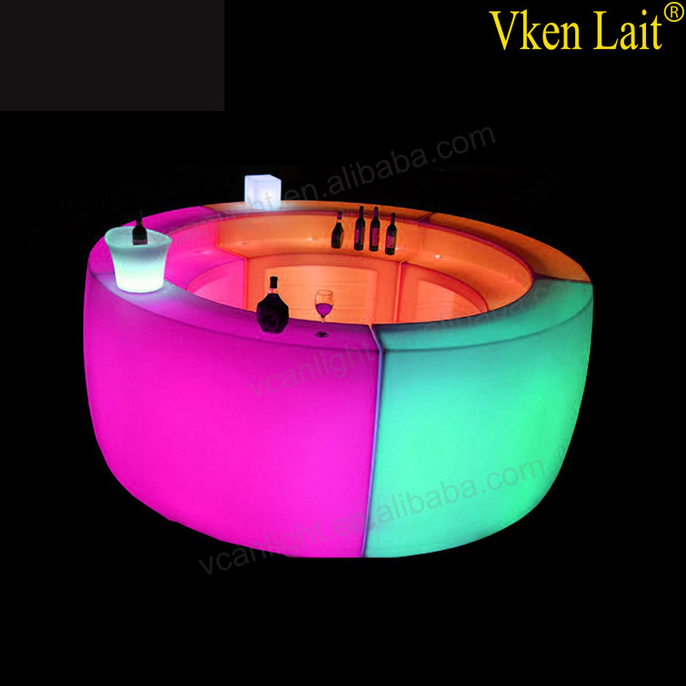 New led glowing party bar counter plastic bar tables illuminated colors furniture nightclub portable bar counter