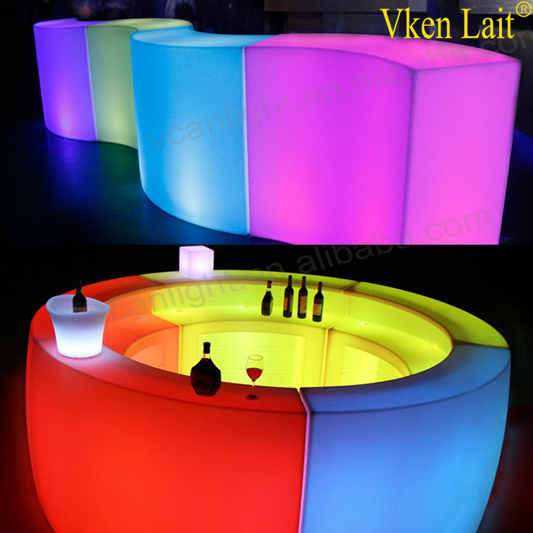 New led glowing party bar counter plastic bar tables illuminated colors furniture nightclub portable bar counter