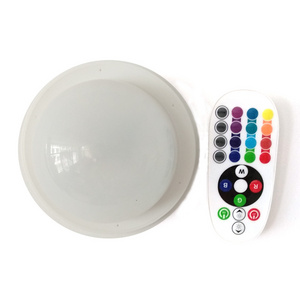 DHL Free Shipping remote control rechargeable battery operated RGB under table decoration LED Light for wedding event