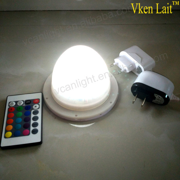 Super Bright battery powered cordless waterproof rgb led flashing light with remote control