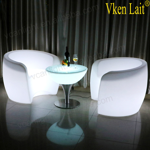 Colorful party nightclub outdoor furniture led sofa glowing led chairs and tables single sofas set