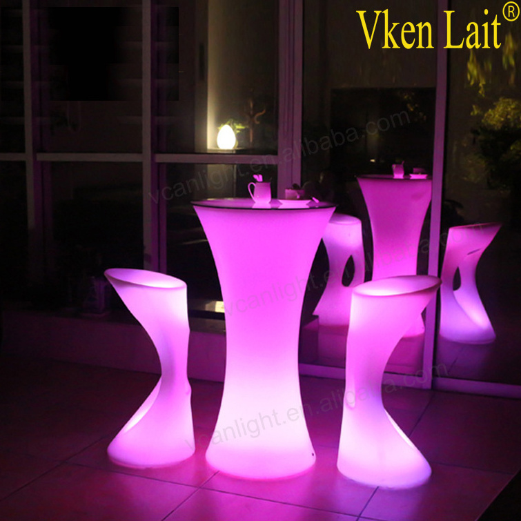 Lithium battery Led light wholesale cocktail tables rectangular party cocktail tables