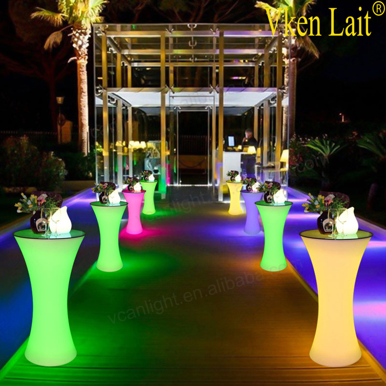 Lithium battery Led light wholesale cocktail tables rectangular party cocktail tables