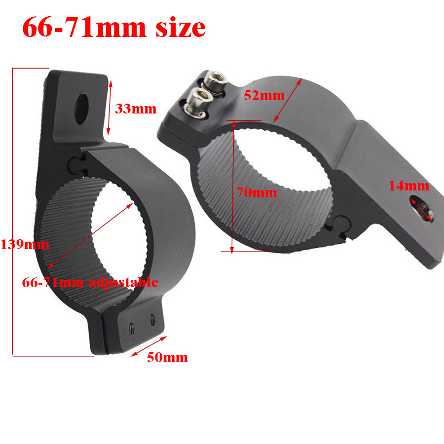 A Pair Black Bull Bar Mounting Bracket Clamps Kit 49-54mm 66mm~71mm 76mm~81mm for Offroad Work Light LED Bar Driving Light Lamps