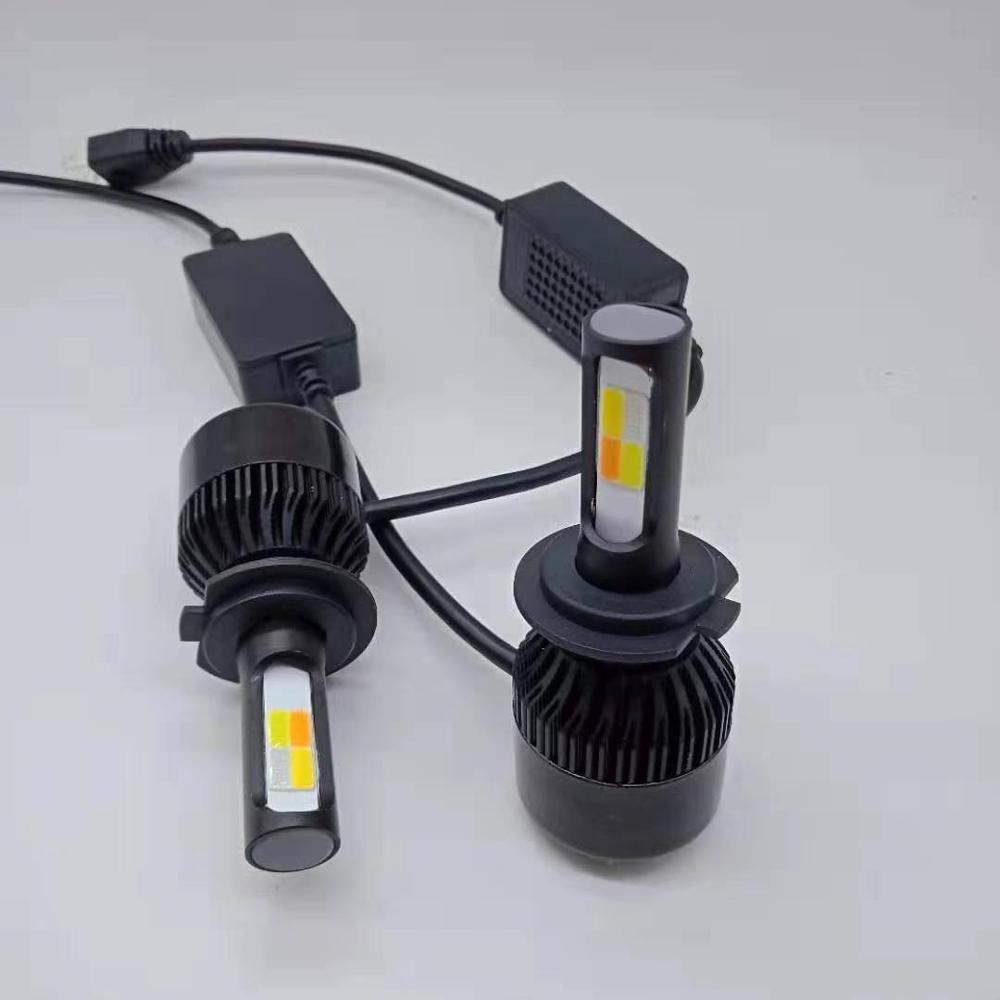 led headlight H1 kit COB 8000LM 36W 4 colours and flash in one lamp auto Four colors change front fog lamp driving bulbs