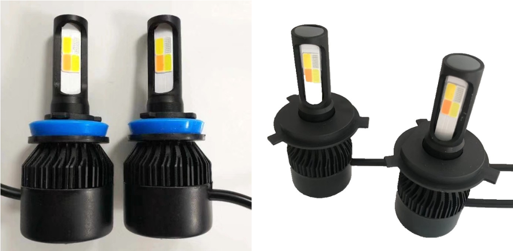 led headlight H1 kit COB 8000LM 36W 4 colours and flash in one lamp auto Four colors change front fog lamp driving bulbs