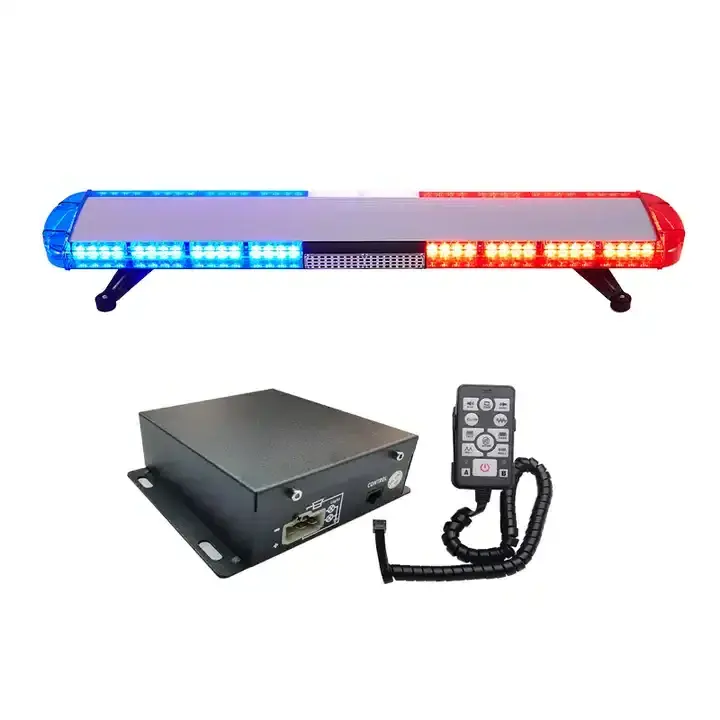 120CM 12/24V Strobe Emergency LED Light Bar Siren Speaker Red Blue Colors LED Flash Warning Light For Vehicle