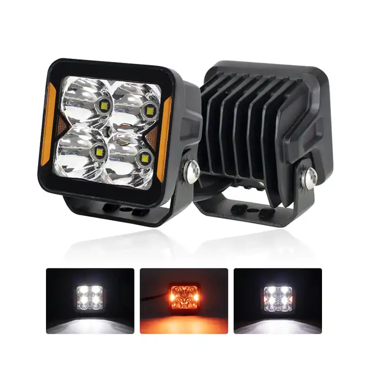 Auto Lighting System New Design 3 Inch Waterproof LED Work Light 20W White Color Amber DRL LED Work Light For Universal