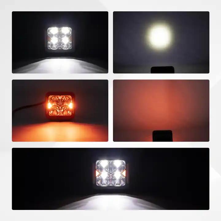 Auto Lighting System New Design 3 Inch Waterproof LED Work Light 20W White Color Amber DRL LED Work Light For Universal