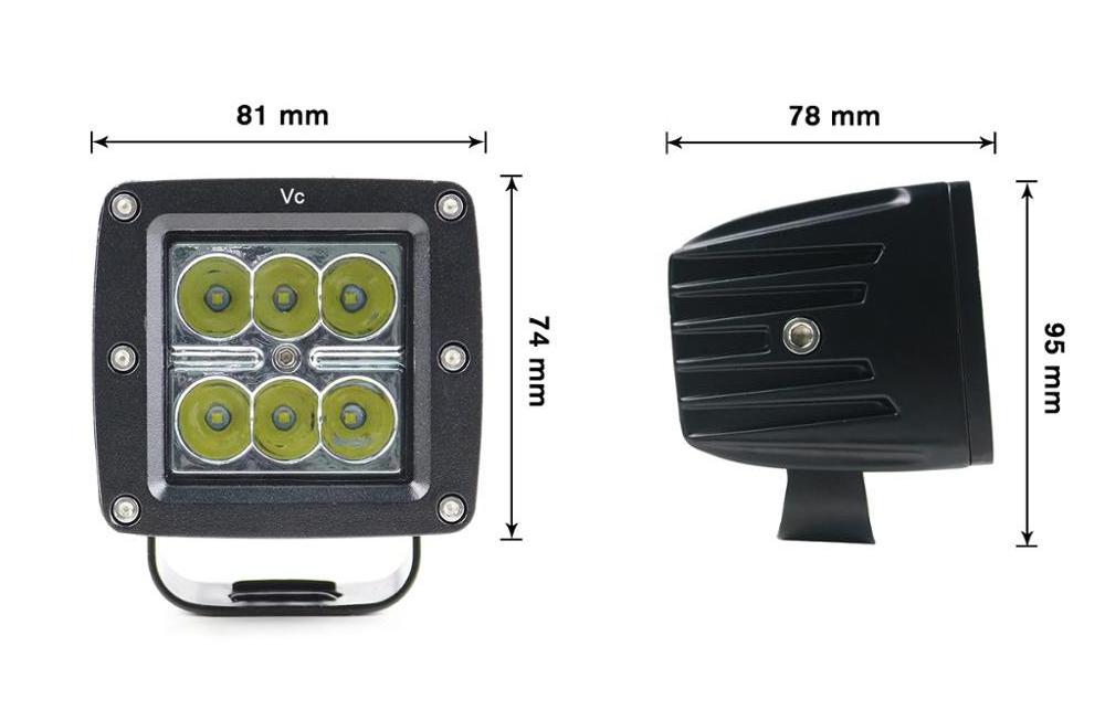 LED Driving Lights, 4X4 Off-road Lights, 24W LED Work Lights Spot Lights for Jeep Boat Truck Motorcycle Bicycle Cruiser Cherokee