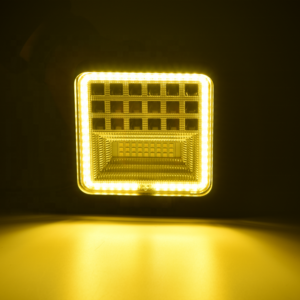 New Square 42w Work Lamp Driving Angel Eye Led work light with Amber Halo Ring for jeep/offroad led work light