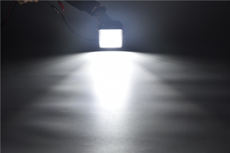 12V 4.3 inch 42W square led work light with Yellow Halo Ring LED light 3030SMD with  amber angel eyes DRL