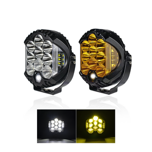 Round LED Work Light 5/7/9inch LED Truck light 90W Dual Color Yellow/White Lights for Jeep Pontente faro led redondo