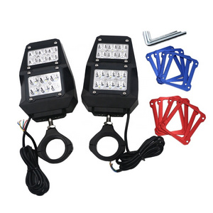 1.75"/2"UTV/ATV roll cage Rear View Side Mirrors LED Spot Lights for RZR UTV ATV