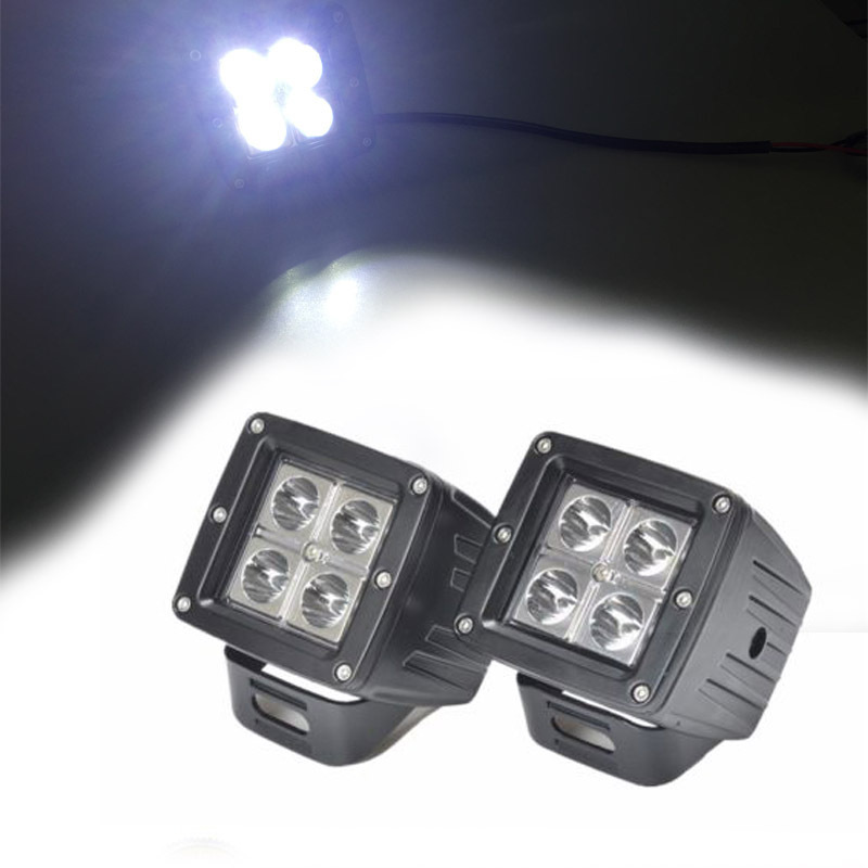 12w led work light square 3'' 12W OFFROAD car bus wagon 4WD ATV head light motorcycle truck trailer driving fog headlight