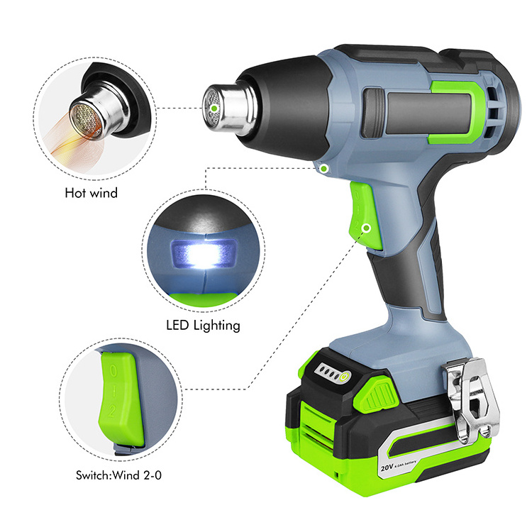 18v Safety Heat Melt Glue Gun Temperature Adjustable Portable Mini Power Tools Cordless Heat Gun With Digital Display