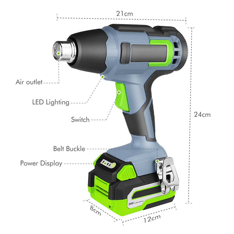 18v Safety Heat Melt Glue Gun Temperature Adjustable Portable Mini Power Tools Cordless Heat Gun With Digital Display