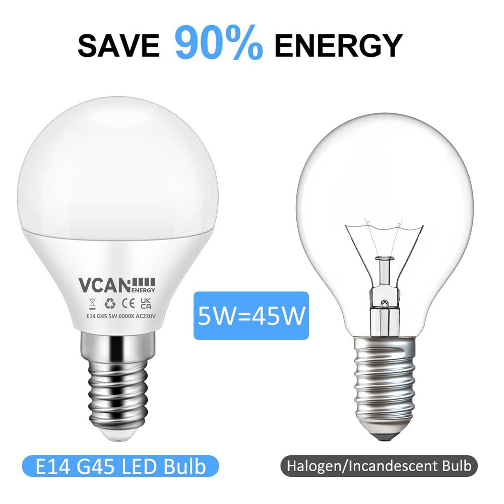 E14 Screw Bulb 40W Equivalent 5W LED E14 Bulb Warm White 3000K 450LM Large Edison Screw in Light Bulbs Non Dimmable