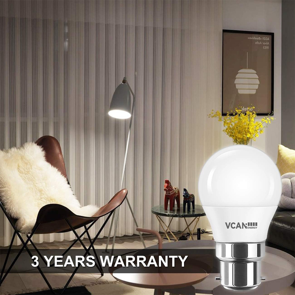 VCAN B22 LED Light Bulbs Golf Ball Led Bulbs Bayonet 40W Equivalent 4.5W 470LM 2700K Warm White Led Bulb B22