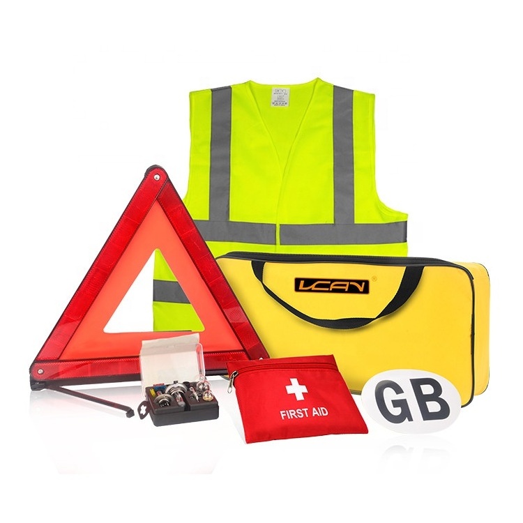 Auto Use Safety Vest Warning Triangle Car Tools Kit Traveling Universal Car Roadside Emergency Survival Kit