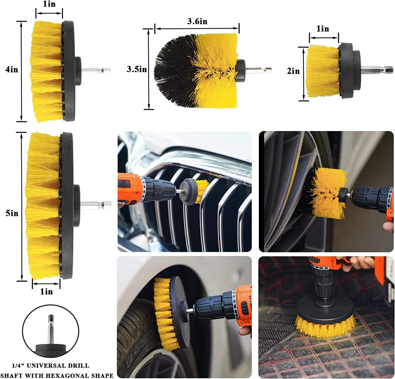 23 Pieces Auto Detailing Set Car Detailing Brushes Car Buffing Sponge Pads Kit Car Wash Cleaning Kit