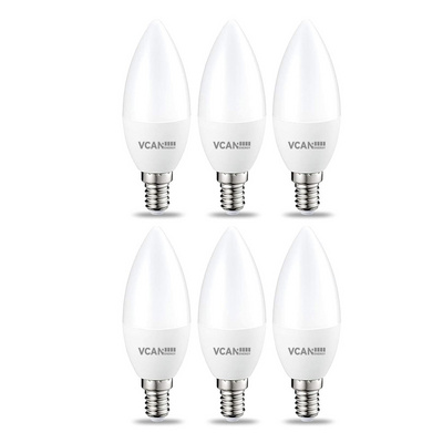 VCAN E14 Small Edison Screw Candle Bulb 5.5W (equivalent to 40W) Warm White Non Dimmable High Brightness Led Bulb