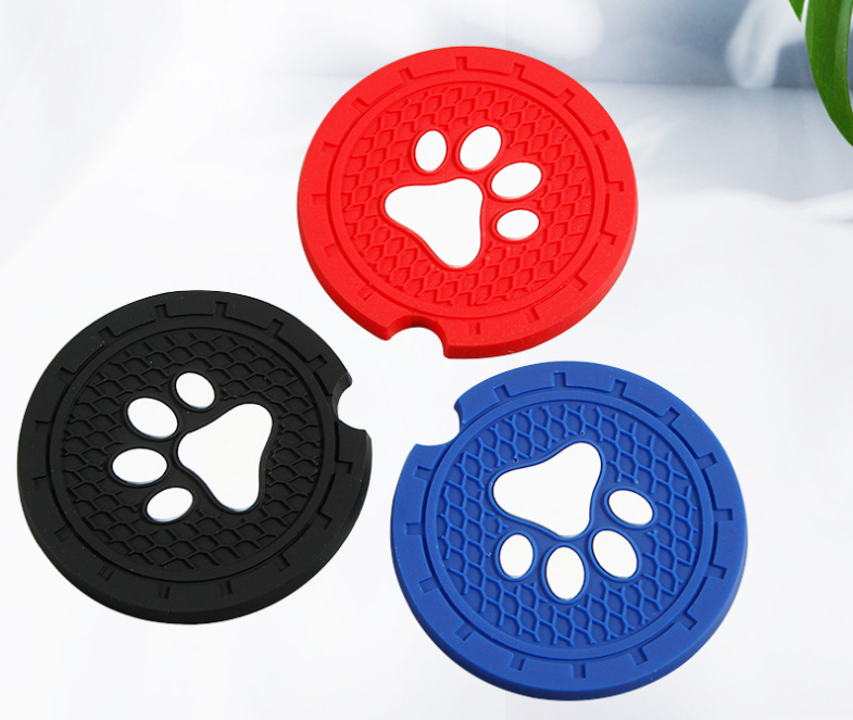 Dog Paw Coaster Mat Car CupHolder Coasters Universal Vehicles DIY Anti Slip Cup Holder Insert Coasters Car Interior Accessories